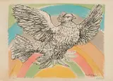 Colombe volant (a l'arc-en-ciel) by Pablo Picasso, Farblithografie auf ARCHES (Wasserzeichen), sold Nov 2014