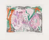 A. R. Penck, Ohne Titel, Farbradierung (Weichgrund) auf Velin