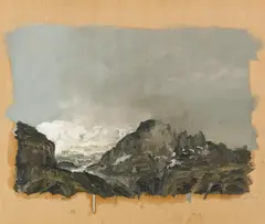 "Alpenstück 25/VII c" by Ralph Fleck, Öl auf Packpapier, sold Jun 2015