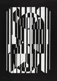 Victor Vasarely, Ohne Titel, Serigrafie auf schwarzem Tonkarton