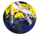 Goldberg-Variationen by Gerhard Richter, Mit Öl einseitig übermalte Schallplatte, sold Nov 2014