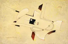 Michel Robert, "Plankton-oz:55", Gouache und Tusche auf Karton