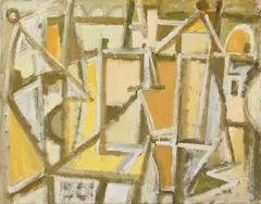 Gelbe Stadt by Eduard Bargheer, Öl auf Leinwand, sold Nov 2014