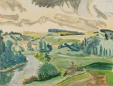 "Flusslandschaft" by Erich Heckel, Aquarell auf Velin, sold Nov 2015
