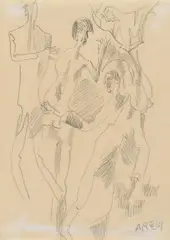 Ohne Titel by Anton Räderscheidt, Bleistift auf Velin, sold Nov 2014