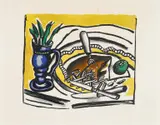 Fernand Léger, Nature morte au vase bleu, Farblithografie auf Arches (Wasserzeichen)