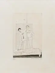 David Hockney, One night, Radierung auf Velin