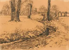 Flusslandschaft by Max Clarenbach, Bleistift auf Papier, sold Jan 2015