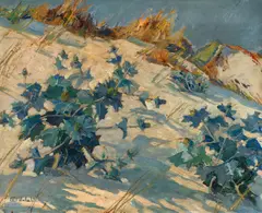 Erich von Perfall, In den Dünen, Öl auf Malkarton