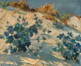 Erich von Perfall, In den Dünen, Öl auf Malkarton