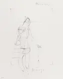 Aus: "Zeichnung zu Leonardo Codices Madrid" by Joseph Beuys, Zwei Granolithografien auf leichtem Karton, sold Nov 2014