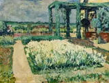 Garten im Sommer, Haus Clarenbach, Wittlaer by Max Clarenbach, Öl auf Leinwand, sold Nov 2014