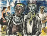 Frans Masereel, Nice, Promenade des Anglais - deux vieilles demoiselles