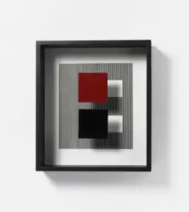 Ohne Titel by Jesús Rafael Soto, Mischtechnik (Serigrafie auf Papier, Farbe auf Karton), sold Nov 2014