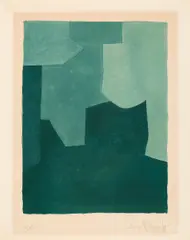 Serge Poliakoff, Composition verte, Farblithografie auf RIVES (Wasserzeichen)