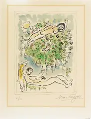 L'arbre fleuri by Marc Chagall, Farblithografie auf Velin, sold Nov 2014