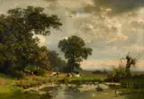 Max Schmidt, Am Waldrand, Öl auf Leinwand