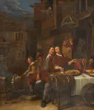 Pieter de Bloot, Vor dem Wirtshaus, Öl auf Leinwand