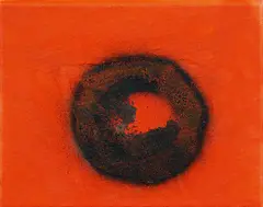 "Feuerball" by Otto Piene, Mischtechnik (Feuergouache) auf Leinwand, sold Nov 2014