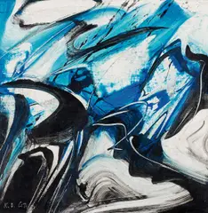 "Kolph II" by Karl Otto Götz, Mischtechnik auf Leinwand, sold Nov 2014