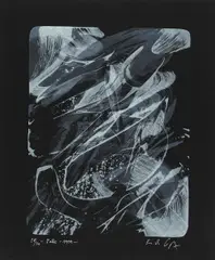 Palli by Karl Otto Götz, 1999, Farblithografie auf schwarzem Karton, sold Nov 2014