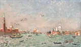 André Hambourg, "Le Matin bassin Saint Marc à Venise", Öl auf Leinwand