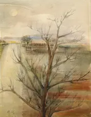 Hannah Höch, Heiligensee, Aquarell und Kohle auf De Haesbeek (Wasserzeichen)