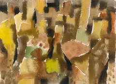 "Neger-Dorf" by Eduard Bargheer, Aquarell auf Bütten, sold Nov 2014