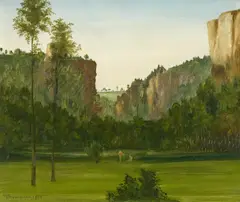 Romantische Landschaft by Theo Champion, Öl auf Leinwand, sold Nov 2014