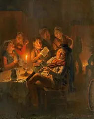Jan Hendrik van Grootvelt, Geselliges Musizieren in der Taverne, Öl auf Holz