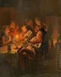 Jan Hendrik van Grootvelt, Geselliges Musizieren in der Taverne, Öl auf Holz