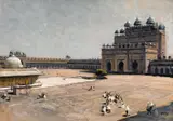 Erich Kips, Fatepur Sikri in Indien, Öl auf Malkarton