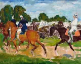 August Deusser, Kürrassiere, Öl auf Leinwand