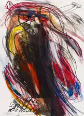 Walter Stöhrer, Ohne Titel, 1986, Mischtechnik über Radierung auf Velin