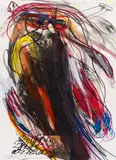 Walter Stöhrer, Ohne Titel, 1986, Mischtechnik über Radierung auf Velin