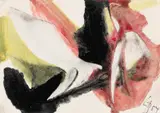 Ohne Titel by Karl Otto Götz, Gouache auf Postkarte (Meta Verlag - K.O, sold Nov 2014