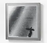 "Tänzer" by Heinz Mack, Serigrafie und Prägedruck auf Aluminiumkarton auf Edelstahlplatte montiert, sold Nov 2014