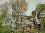 Heinrich Hermanns, "Frühling in Oberwesel am Rhein"