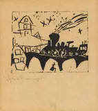Lyonel Feininger, Locomotive on the bridge