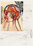Salvador Dalí, Spectacles with holograms and computers, Kaltnadelradierung, Farblithografie und -serigrafie auf ARCHES FRANCE (Wasserzeichen)