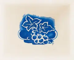 Aus: Août by Georges Braque, Farbaquatinta auf AUVERGNE A LA MAIN (Wasserzeichen), sold Nov 2014