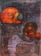 Max Ernst, Les Canards, Öl auf Papier