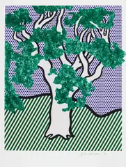 Rain forest by Roy Lichtenstein, Farbserigrafie auf Fabriano, sold Nov 2014
