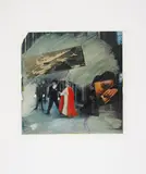 Wolf Vostell, Papst Pius, Übermalte Papiercollage auf Karton