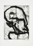 Emil Schumacher, Ohne Titel (Hommage à Picasso), Aquatintaradierung und Prägedruck auf Velin