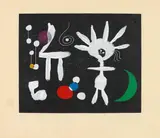 Joan Miró, Rose matinale au clair de la lune, Farbaquatintaradierung auf RIVES (Wasserzeichen)