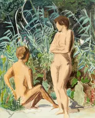 "Im Gespräch" by Erich Heckel, Aquarell, Deckweiß und Kreide auf Velin, sold Nov 2014