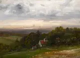 Carl Ludwig Fahrbach, Blick auf Köln, Öl auf Leinwand
