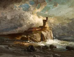 Sarazenentürmchen by Robert Kummer, Öl auf Papier, sold Nov 2014