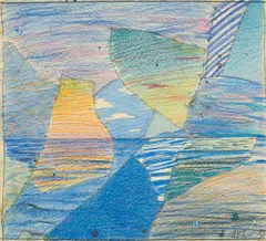 Ivan Chuikov, Study for seascape, Blei- und Farbstifte auf Aquarellkarton